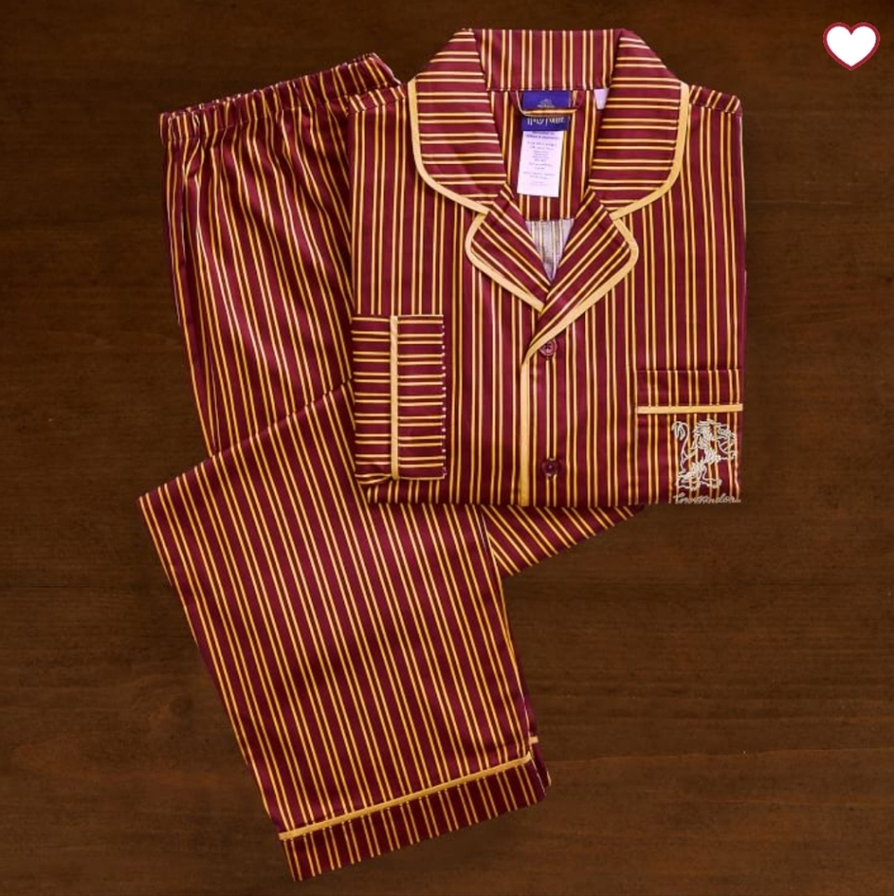 Pottery Barn Teen Harry Potter Striped Gryffindor Pajamas Red Yellow NEW